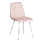 Стул CHILLY (mod. 7094-1) вельвет/металл, 44,5х52,5х86 см, pink (розовый) HLR39 / белый