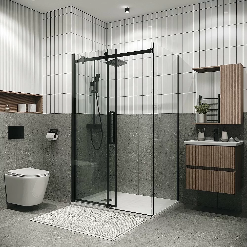 Душевой уголок Grossman Classic 120.K33.04.1390.21.00 130x90 стекло прозрачное/профиль черный матовый