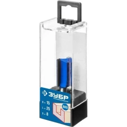 Пазовая прямая фреза ЗУБР 15x25 мм, хвостовик 8 мм 28753-15-25