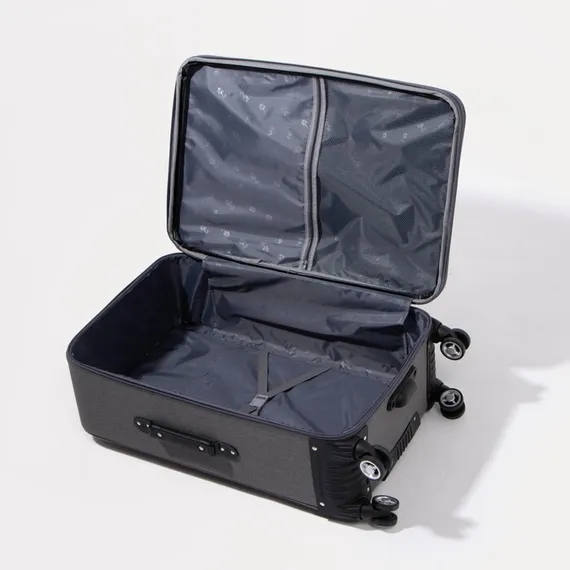 Чемодан большой 28", отдел на молнии, 2 наружных кармана, кодовый замок, цвет серый