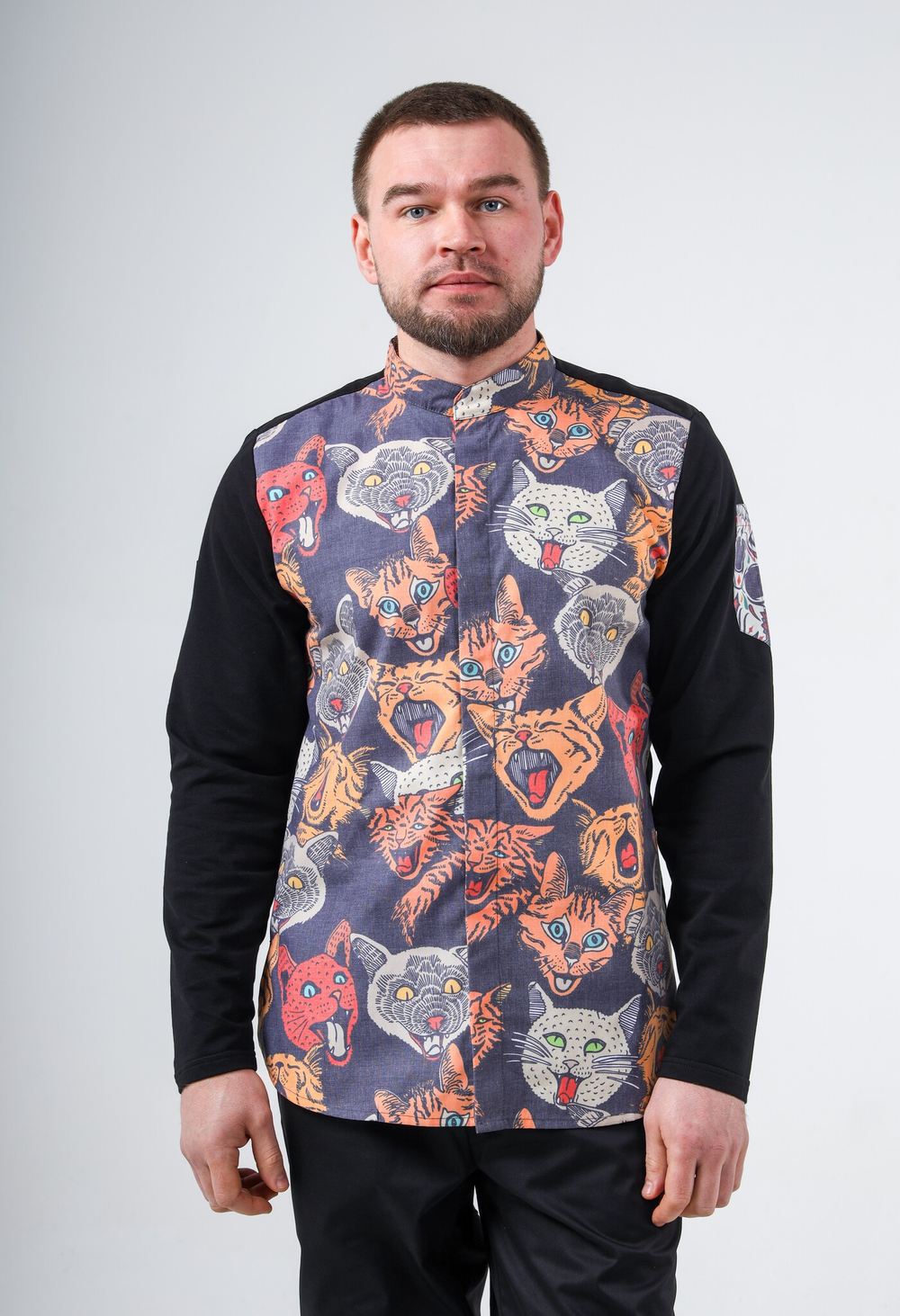 Китель поварской мужской Crazy Cats