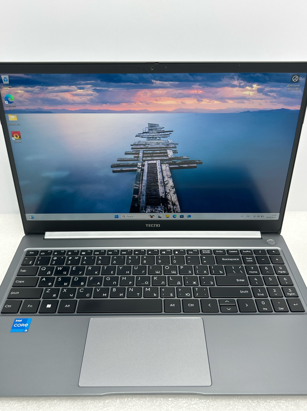 Ноутбук Tecno MEGABOOK T1 (4894947001451) 15.6"/Intel i5-1155G7/RAM 16 GB/SSD 512 GB/Intel Iris Xe graphics/1920x1080/IPS/Windows 11/Подсветка кл-ры: LED/серебристый. Состояние: Уценка/царапина на матрице