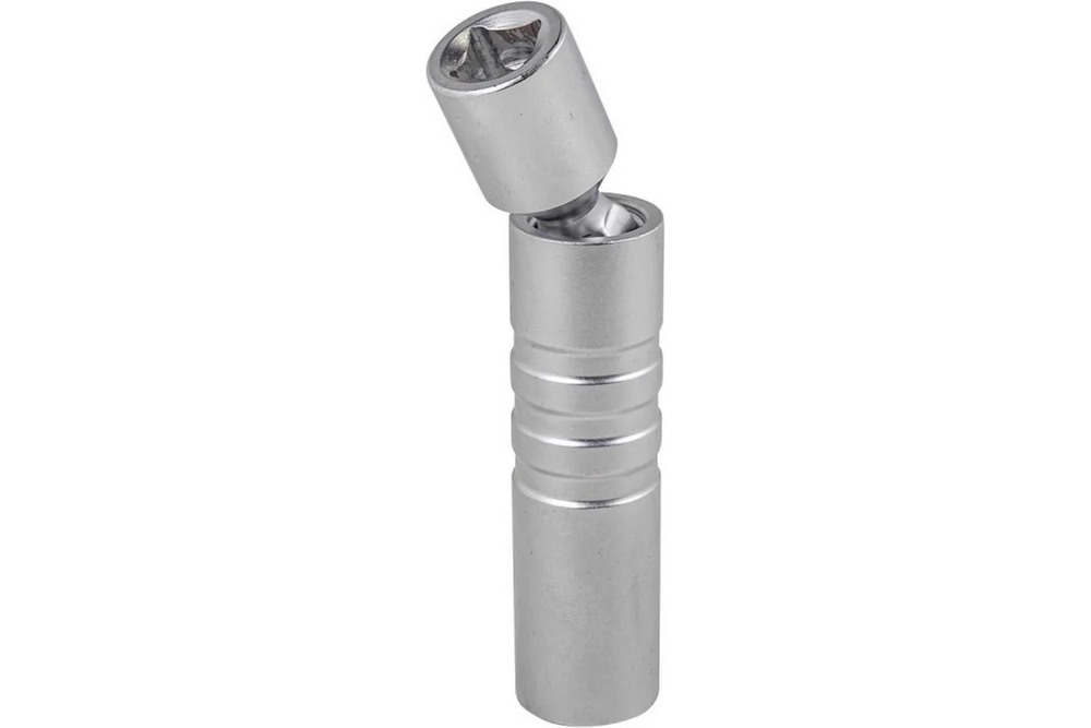 Головка свечная 14мм 3/8" 12-гранная с шарниром L=70мм ROCKFORCE RF-807314BM