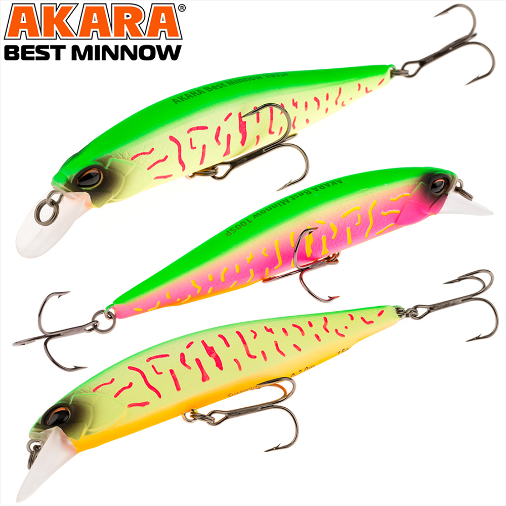 Воблер Akara Best Minnow 100SP 15 гр. (9/17 oz 3,9 in) A207/161
