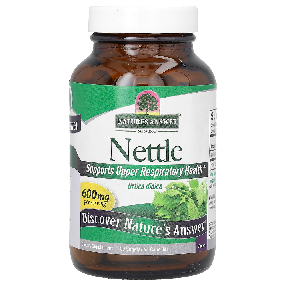 Nature's Answer, крапива, 90 вегетарианских капсул (300 мг в 1 капсуле)