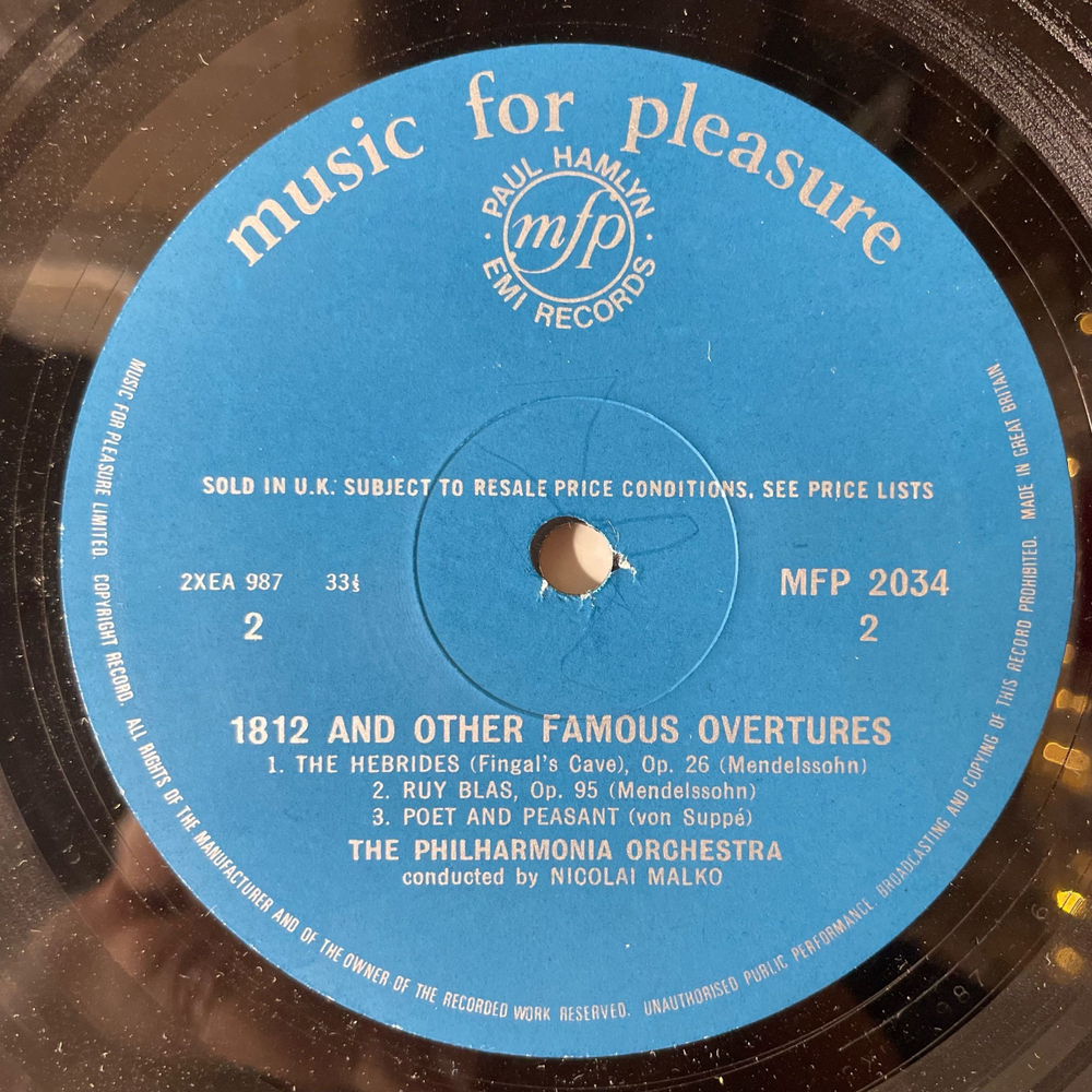 Винтажная виниловая пластинка LP Nicolai Malko, Philharmonia, 1812 And Other Famous Overtures (Англия 1966)