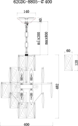 Люстра Crystal S Garda Decor 62GDG-8805-400