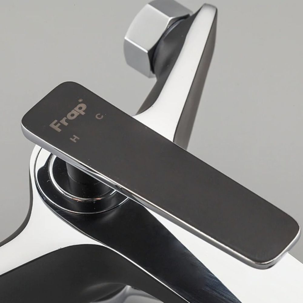 Смеситель для ванны, Frap, корот изл, с картриджем, чер, F3257