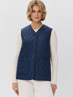 Легкий стеганый жилет с накладными карманами