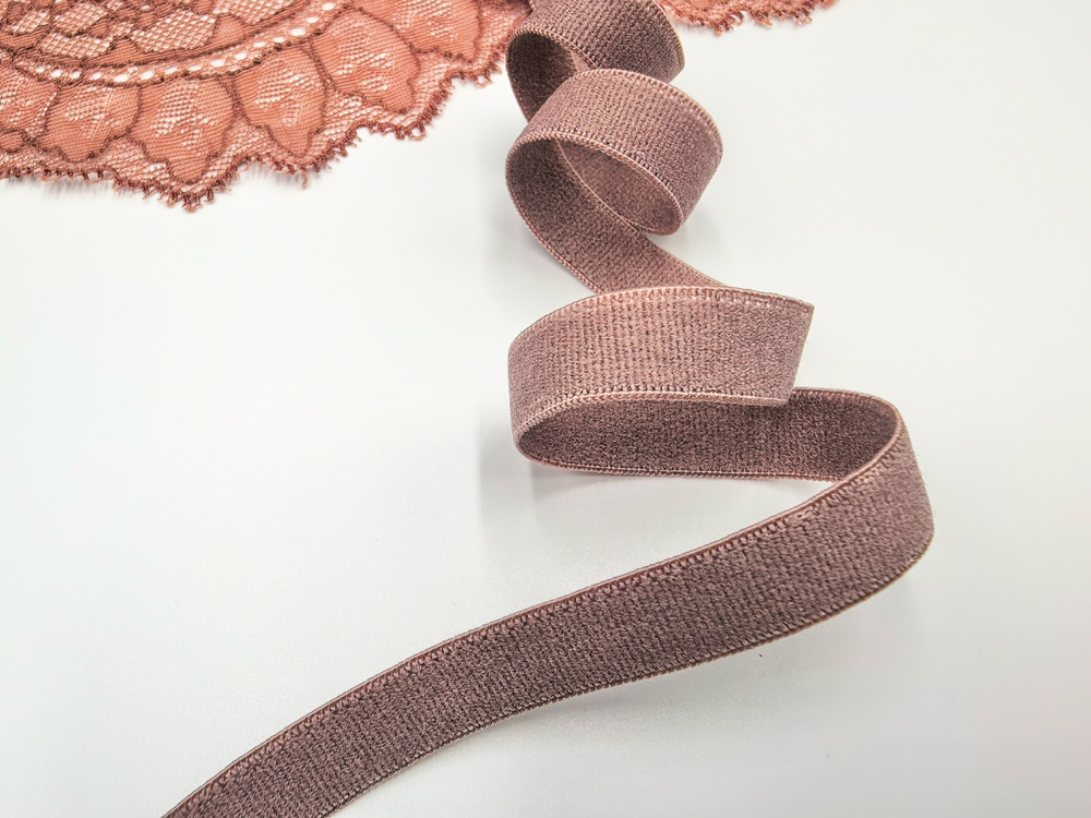 Отделочная резинка без фестонов, 11мм, кофейно-розовый, Турция (Арт: OTR628/11-885), м