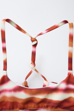 ZARA КОМПЛЕКТ БИКИНИ С ПРИНТОМ ТАЙ-ДАЙ, ЧЕРЕПИЧНЫЙ