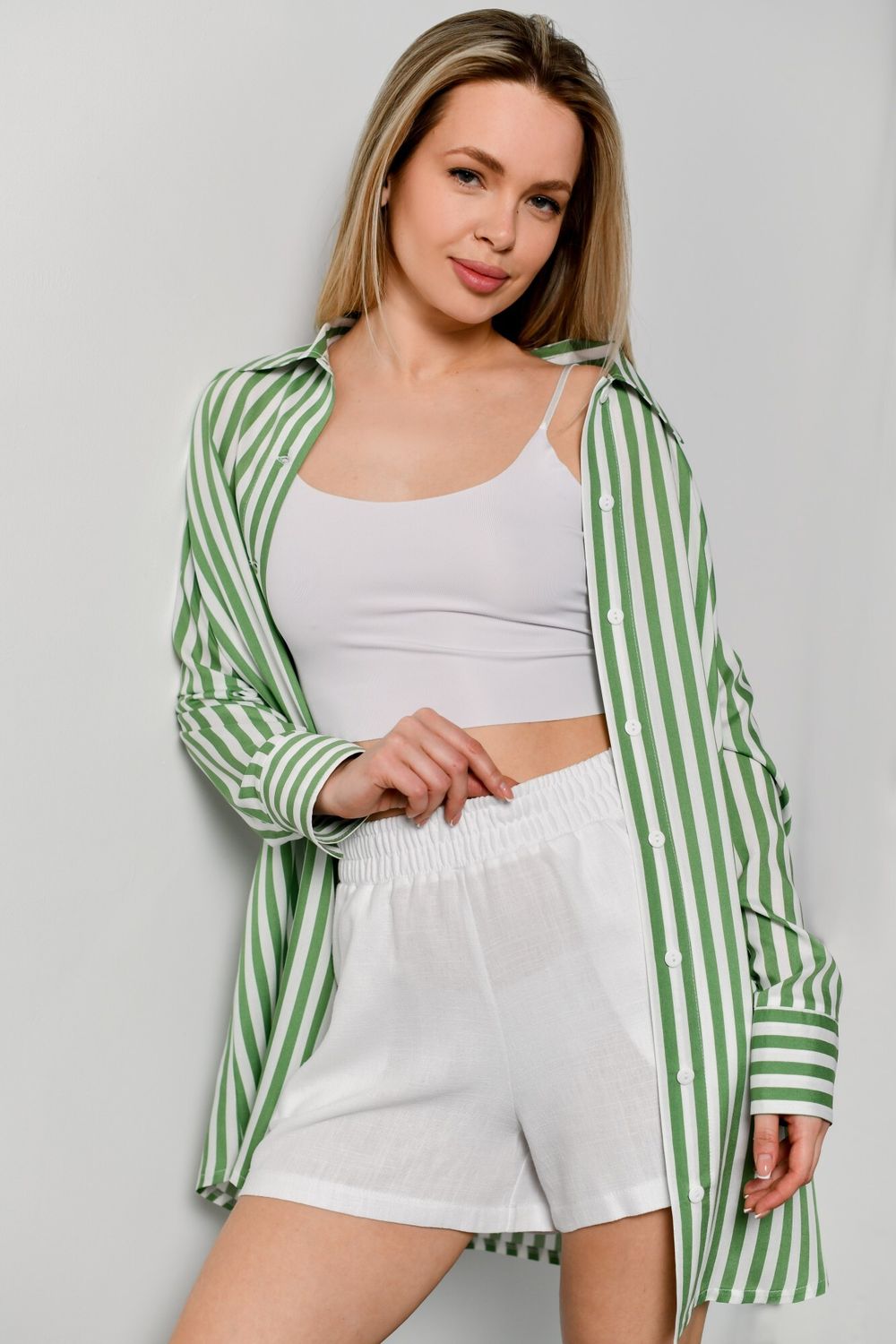 Блузка (рубашка) Тропический рай-2 Виотекс ЗЕЛЁНЫЙ