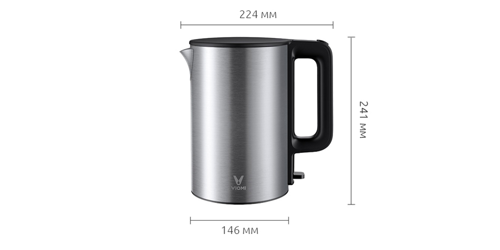 Электрический чайник Xiaomi Viomi Metal Electric Kettle EU вилка (V-MK151B) металлический