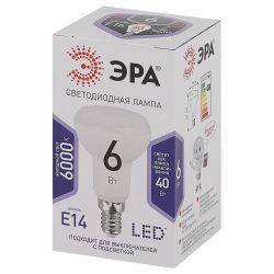 Лампочка светодиодная ЭРА STD LED R50-6W-860-E14 Е14 / Е14 6Вт рефлектор холодный дневной свет | Лампы cветодиодные Рефлектор (R )