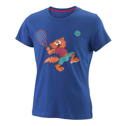 Футболка для девочки теннисная Wilson Tabby Tech Tee G - mazarine blue