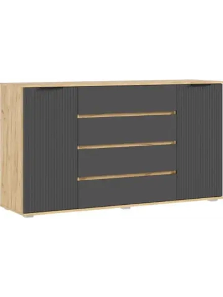 Комод для одежды Браш Графит 3 ящика, 160х45х90 см