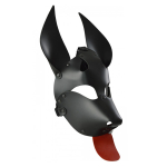 Черная кожаная маска с красным языком Дог Sitabella BDSM Accessories 3403-12