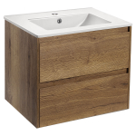 Тумба под раковину Vincea Gio 600 подвесная, 2 выкатных ящика soft-close, T.Oak