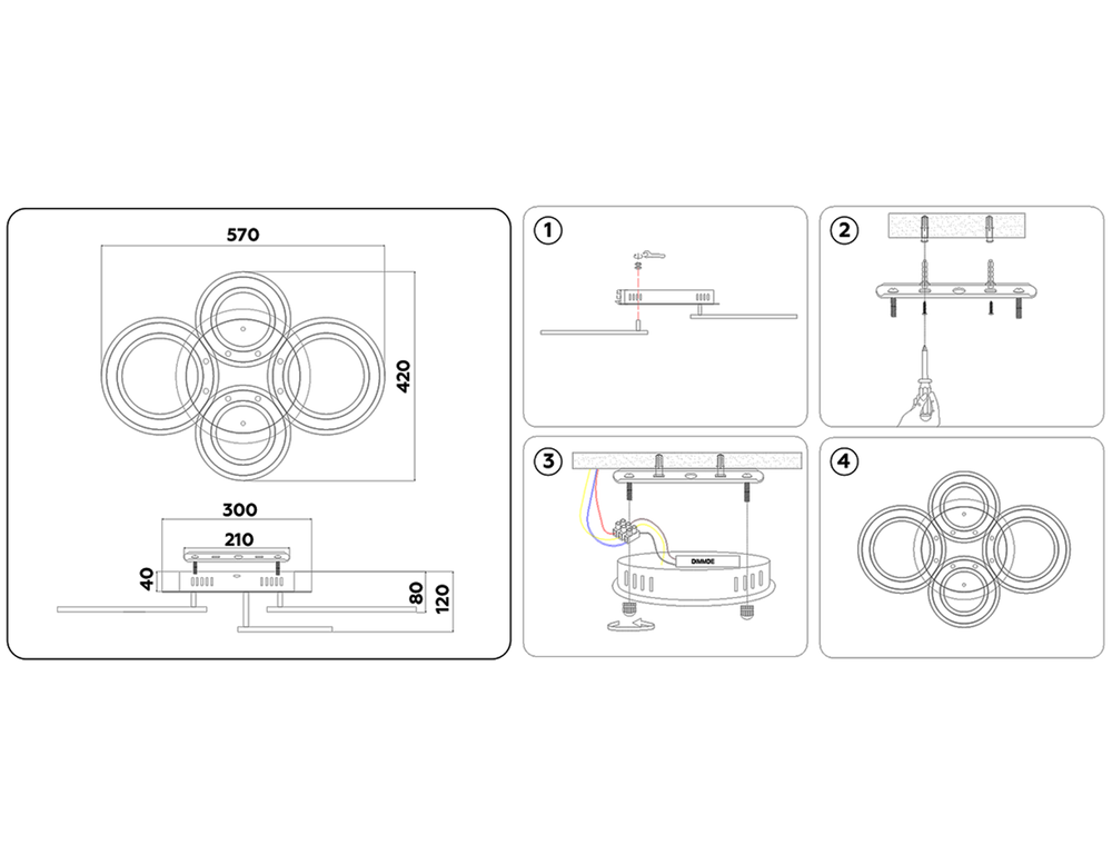 Ambrella Потолочный светодиодный светильник с пультом Original FA8801