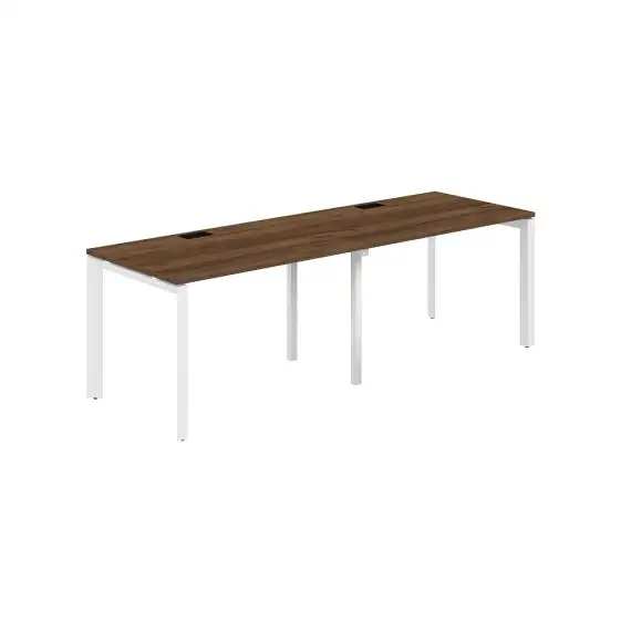PR.223.DM.P59.WH / Рабочая станция s-b-s 2400х800х750 / профиль: 59х59 белый; столешница: дуб модена