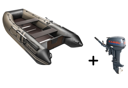 YACHTMAN-320 СК хаки-черный + KAMISU T 9.9 BMS (комплект лодка + мотор)