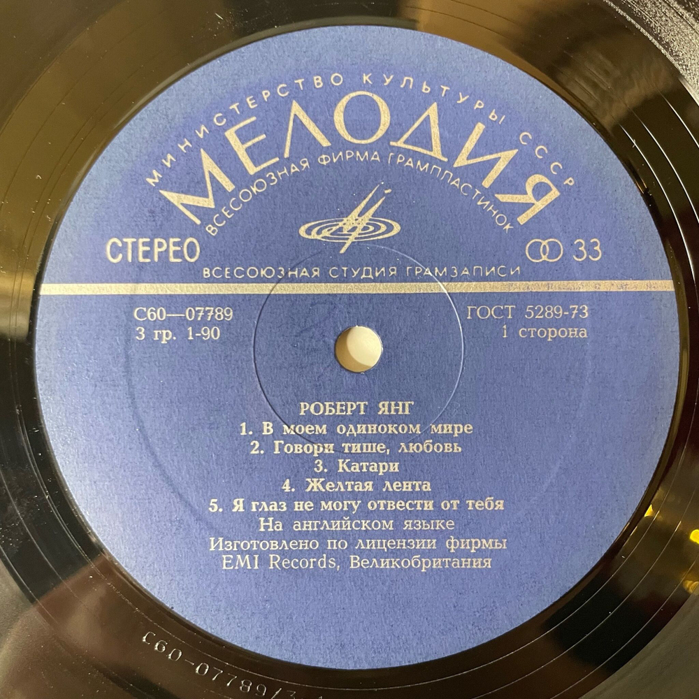 Винтажная виниловая пластинка LP Роберт Янг Robert Young (СССР 1976) ВСГ