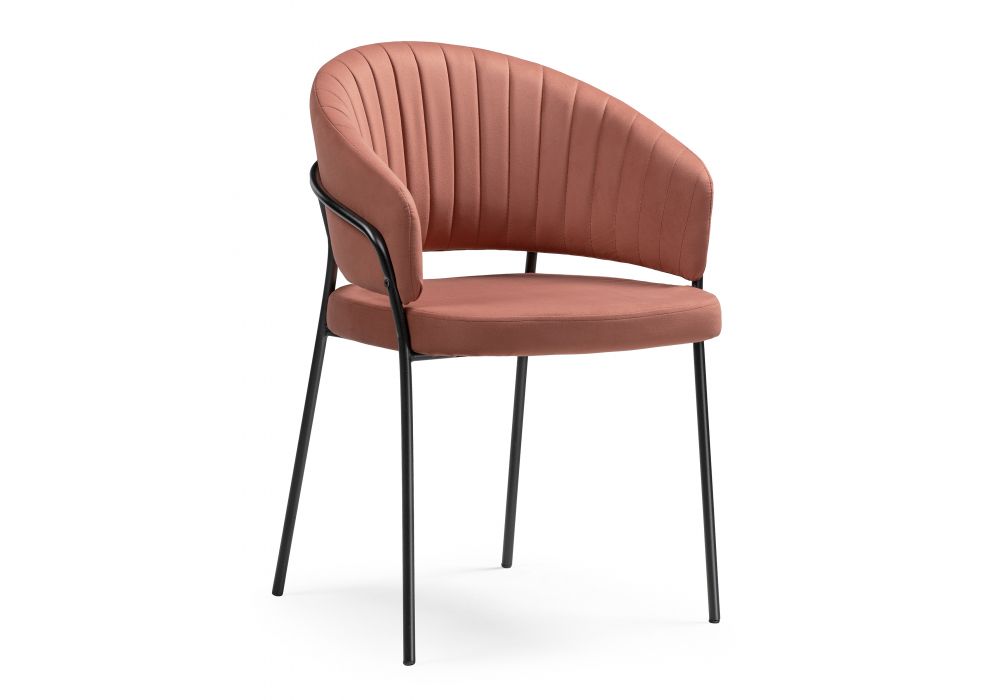 Стул на металлокаркасе Лео каштановый / черный