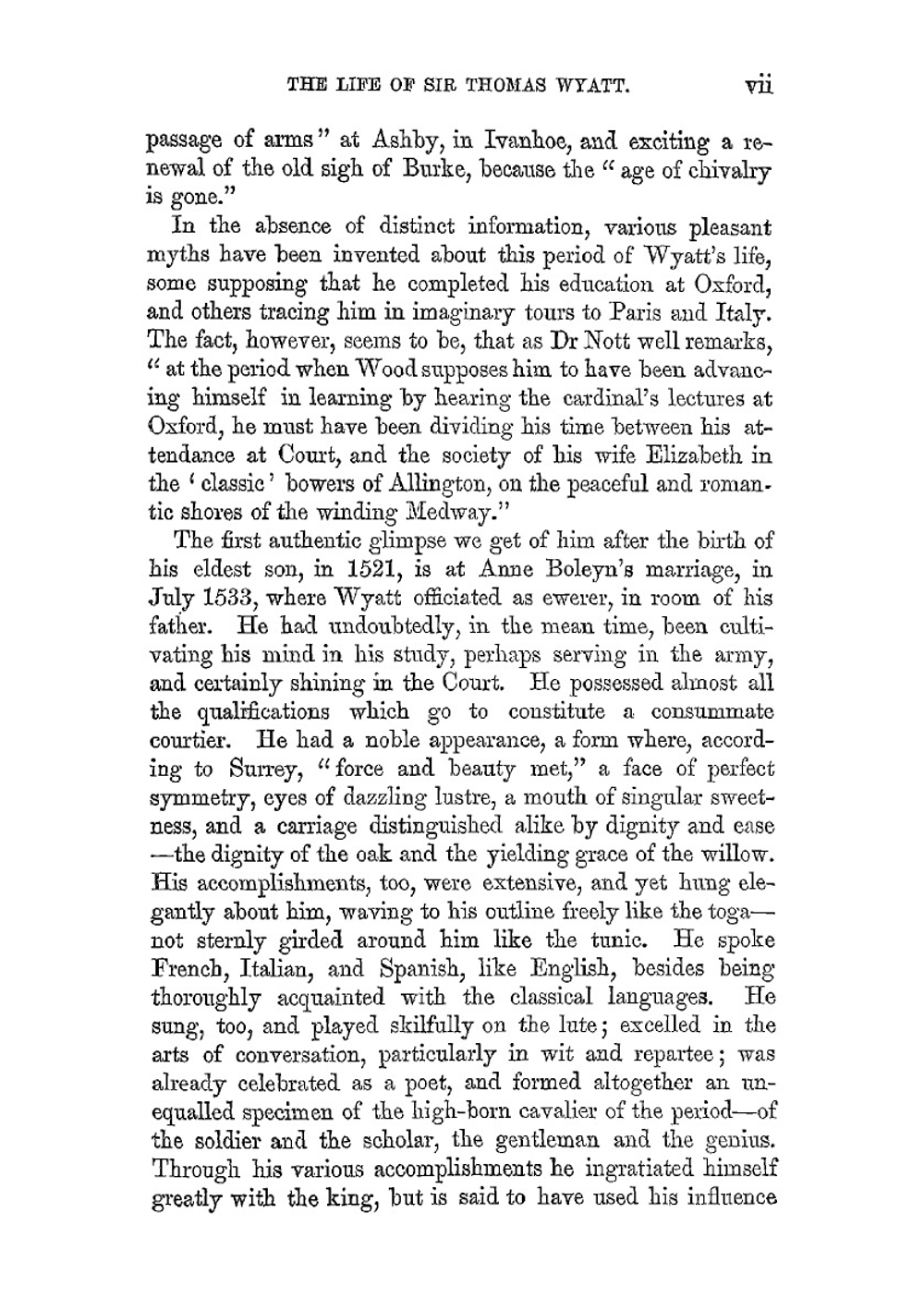 The poetical works of Sir Thomas Wyatt. With memoir and critical dissertation | Thomas Wyatt