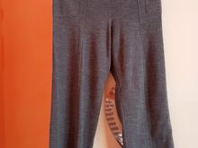 Qadın üçün beli rezinli, cibli, enli ayaqlı açıq boz şalvar 10121083