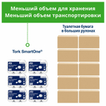 Бумага туалетная 207 м, TORK (Система T8) SmartOne, КОМПЛЕКТ 8 шт., Advanced, 2-слойная.