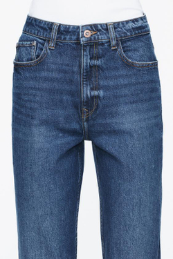 ZARA ДЖИНСЫ Z.01 MOM FIT С ВЫСОКОЙ ПОСАДКОЙ, СИНИЙ