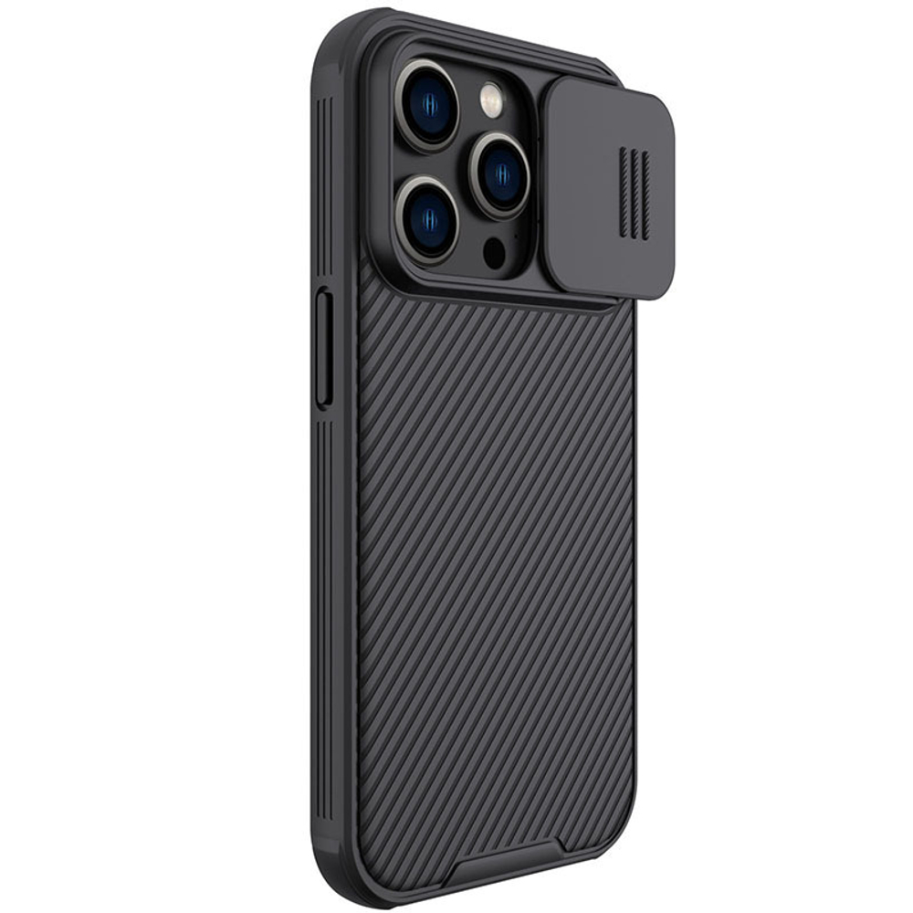 Чехол от Nillkin для iPhone 14 Pro, серия CamShield Pro Magnetic c поддержкой беспроводной зарядки MagSafe и с защитной шторкой камеры