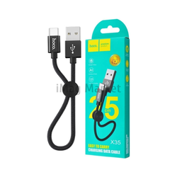 Зарядный кабель Hoco X35, USB-A - Type-C, 2.4A, 12W, 25 см, черный
