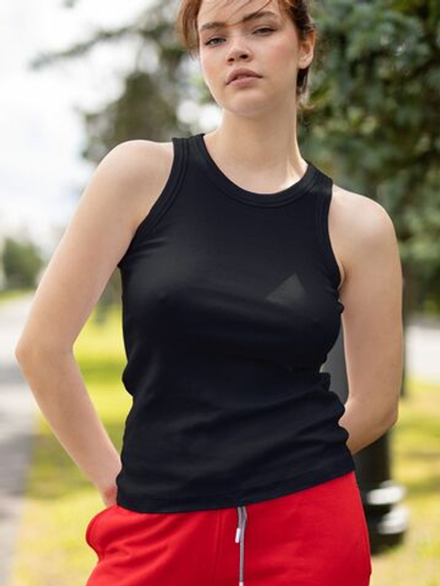 Женская базовая майка с американской проймой (Размер: XL) (Цвет: черный)