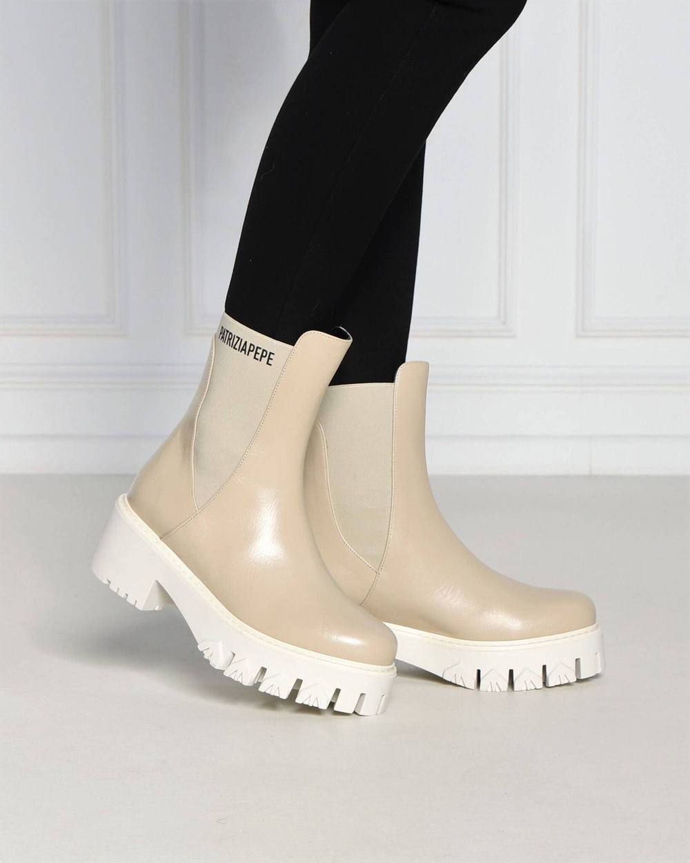 Кожаные ботильоны Patrizia Pepe - бежевый(CY9814 L011)