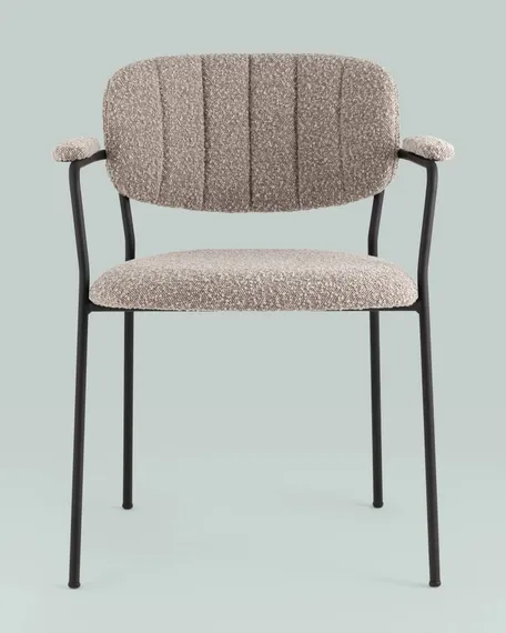 Стул Carol с подлокотниками, серое букле