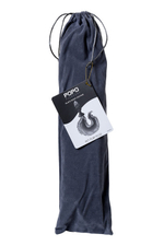 Небольшая анальная втулка с длинным пушистым хвостом POPO Pleasure (Цвет: черный с фиолетовым)