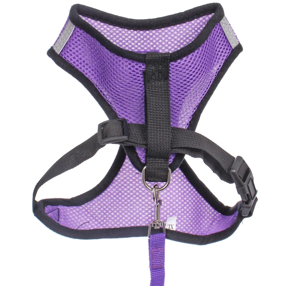 Шлейка с поводком 118см «Sweet puppy» размер ХL, цвет фиолетовый