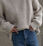 Свитер женский вязка, цвет молочный, размер 42-52