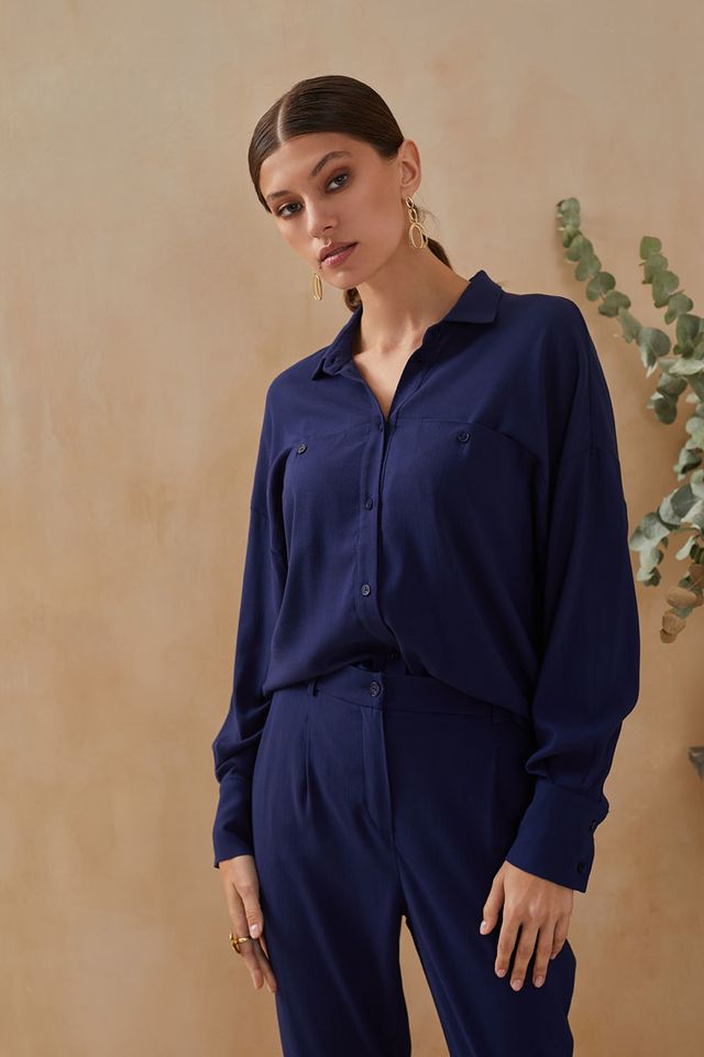 Темно-синие легкие домашние брюки