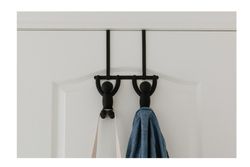 Вешалка надверная Buddy, 21,6 см, черная, 2 крючка