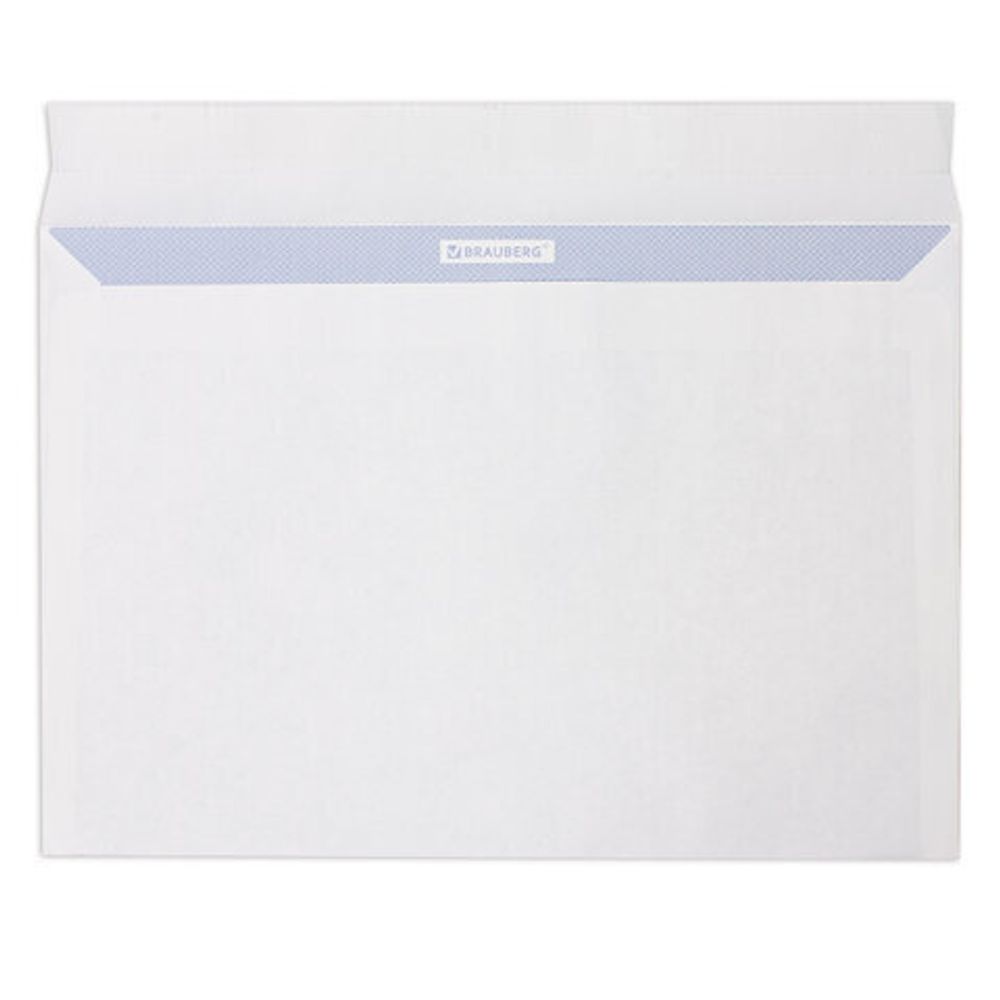 Конверты С4 (229х324 мм), отрывная лента, внутренняя запечатка, 90 г/м2, КОМПЛЕКТ 50 шт., BRAUBERG, 112179