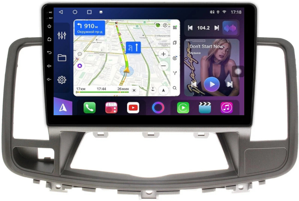 Магнитола для Nissan Teana J32 2008-2013 (ШГУ цветной) - FarCar 1076M-B монитор 10.36" QLED на Android 14, TS18, CarPlay, 4G SIM-слот