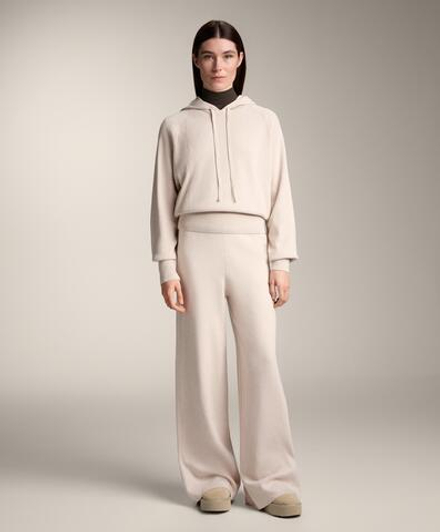 Oysho Вязаный джемпер в рубчик с капюшоном и приталенной талией, каменный