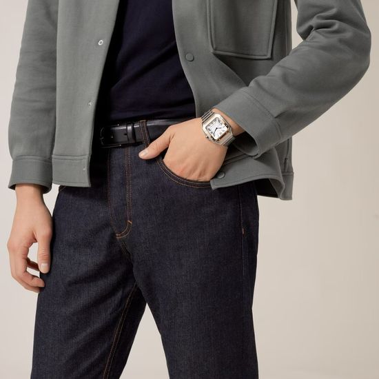 Часы Cartier Santos de Cartier в стальном корпусе с желтым золотом