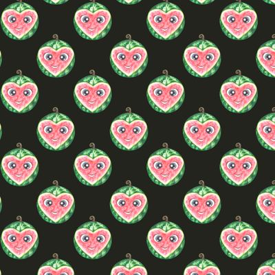 watercolor live watermelon pattern. Арбуз