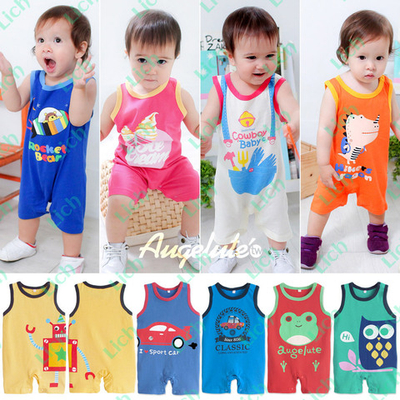 Песочник детский однотонный без рукавов с принтами