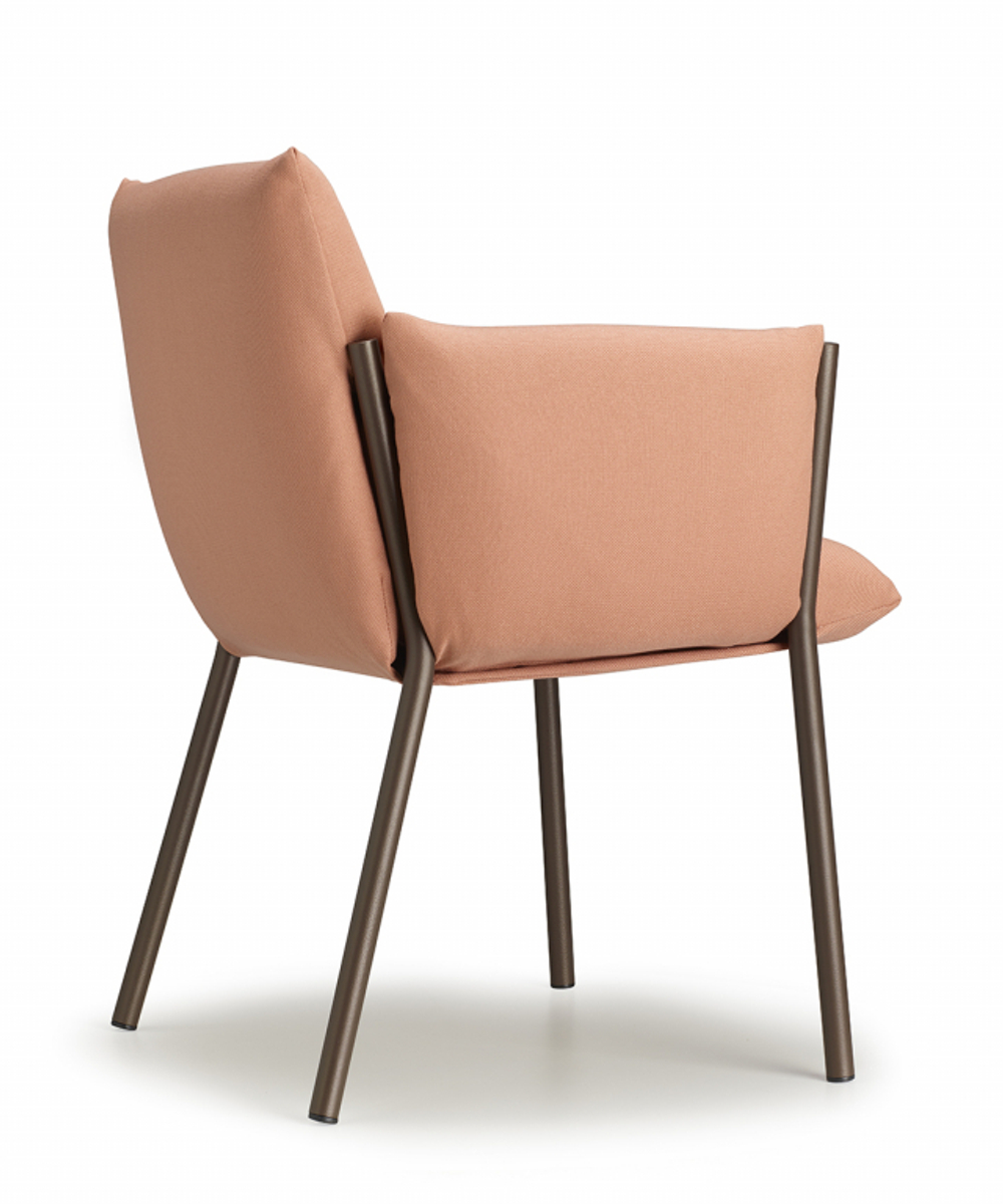 Кресло металлическое c подушками Scab Design Brezza, мокко, розовый