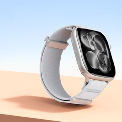 Ремешок светло-серого цвета с магнитной фиксацией для смарт часов Apple Watch размером 42, 44, 45, 46, 49MM, серия Strap (YM Series) от Dux Ducis