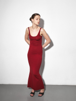 Платье макси красное